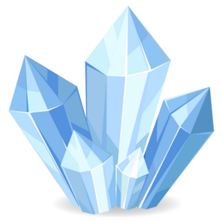 Cartoon Blue Glass Crystals Sticker