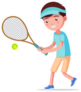 Cartoon Boy Playing Tennis Sticker