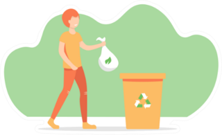 Cartoon Boy Recycling Sticker