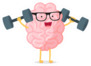 Cartoon Brain Power Health & Fitness Sticker