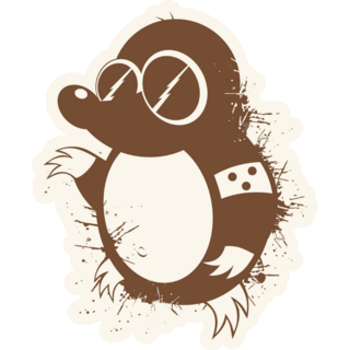 Cartoon Brown Mole Sticker