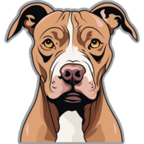 Cartoon Brown Pitbull Sticker