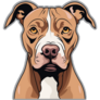 Cartoon Brown Pitbull Sticker