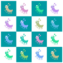 Cartoon Bugs Caterpillars Checkered Sticker