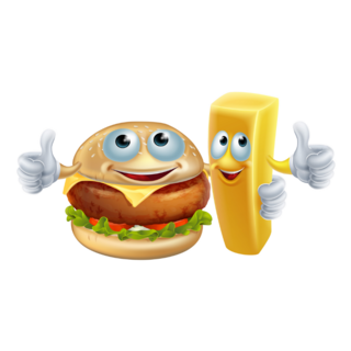 Cartoon Burger And French Fry Sticker