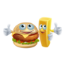 Cartoon Burger And French Fry Sticker