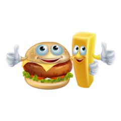 Cartoon Burger And French Fry Sticker