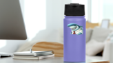 Cartoon Business Shark Sticker on a Water Bottle (New) example