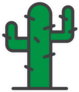 Cartoon Cactus Icon Sticker