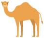 Cartoon Camel In Flat Style On White Background Sticker