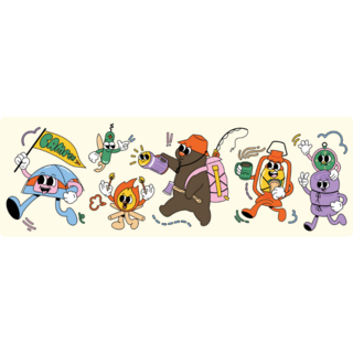 Cartoon Camping Sticker Sheet