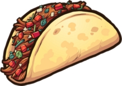 Cartoon Carne Asada Taco Sticker