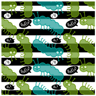 Cartoon Caterpillars On Stripes Sticker