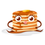 Cartoon Character Stack Of Pancakes With Canada Maple Syrup Sticker