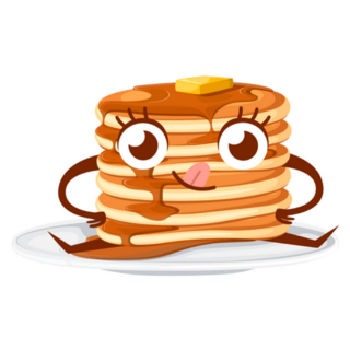Cartoon Character Stack Of Pancakes With Canada Maple Syrup Sticker