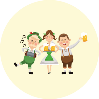 Cartoon Characters Beer Festival Oktoberfest Germany Sticker