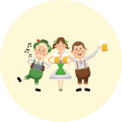 Cartoon Characters Beer Festival Oktoberfest Germany Sticker