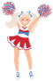Cartoon Cheerleader Girl In Bright Uniform Sticker