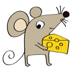 Cartoon Cheese Mouse Sticker