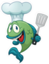 Cartoon Chef Fish Sticker