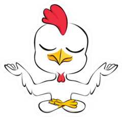 Cartoon Chicken In Yoga Poses Sticker