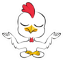 Cartoon Chicken In Yoga Poses Sticker
