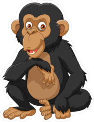 Cartoon Chimpanzee Sticker