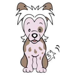 Cartoon Chinese Crested Sticker