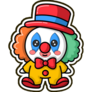 Cartoon CLown On Black Sticker