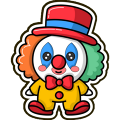 Cartoon CLown On Black Sticker