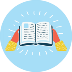 Cartoon Colorful Illustration Of Book Icon Sticker