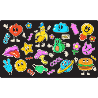 Cartoon Comic Face Sticker Sheet 