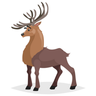 Cartoon Comic Style Cute Deer Sticker