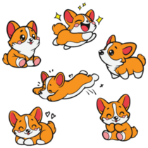 Cartoon Corgi Sticker Sheet