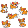 Cartoon Corgi Sticker Sheet