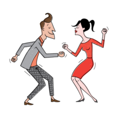 Cartoon Couple Dancing