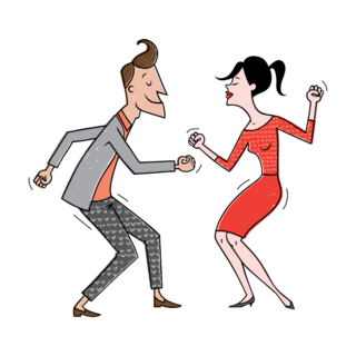 Cartoon Couple Dancing