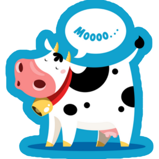 Cartoon Cow Mooing Sticker
