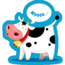 Cartoon Cow Mooing Sticker
