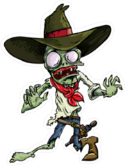 Cartoon Cowboy Zombie Sticker