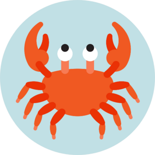 Cartoon Crab On Light Blue Sticker