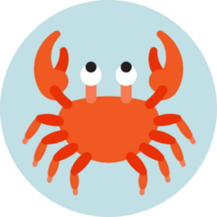 Cartoon Crab On Light Blue Sticker