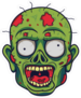 Cartoon Cross Eyed Zombie Head Sticker