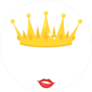 Cartoon Crown and Lips Circle Sticker