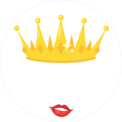 Cartoon Crown and Lips Circle Sticker