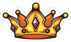 Cartoon Crown with Amethyst Sticker