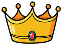 Cartoon Crown with One Gemstone Sticker