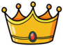 Cartoon Crown with One Gemstone Sticker