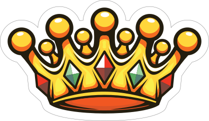 Cartoon Crown with Rubies and Emeralds Sticker