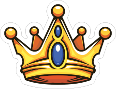 Cartoon Crown with Sapphires Sticker
